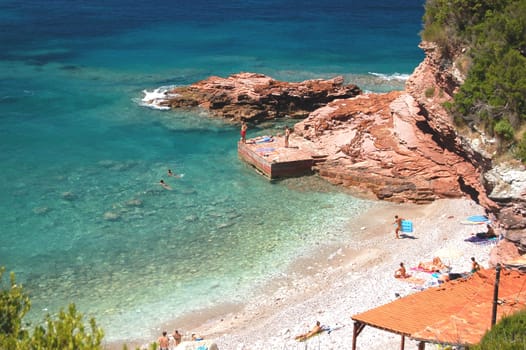 Rocky beach in Montenegro
