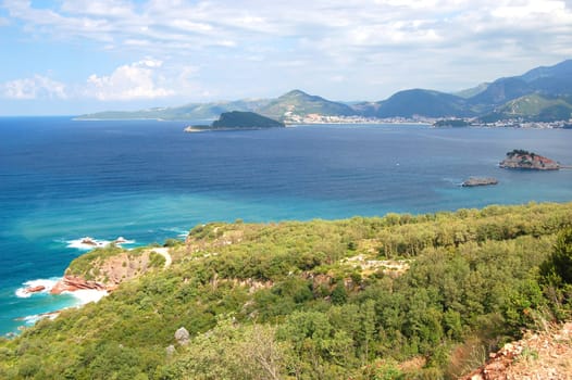 Rocky beach in Montenegro