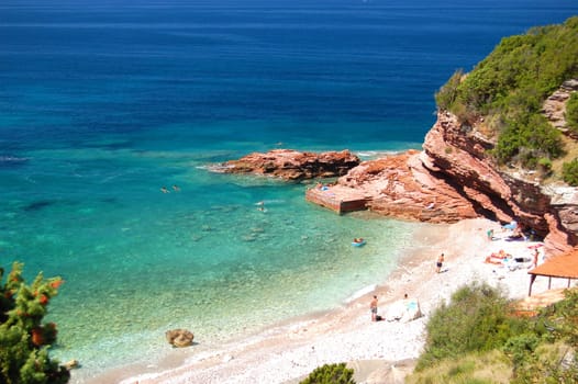 Rocky beach in Montenegro