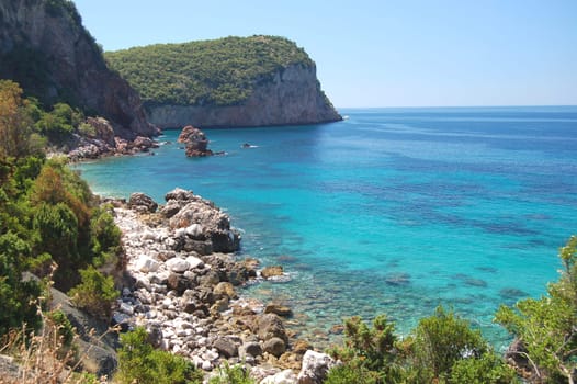 Rocky beach in Montenegro