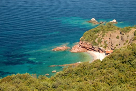 Rocky beach in Montenegro