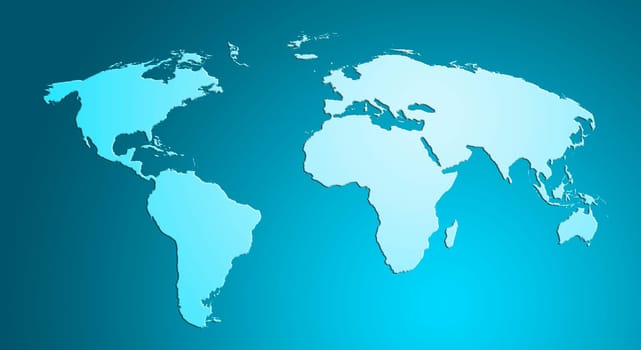Blue World Map planet earth and background