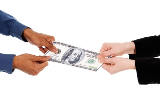 business people fighting over some us money