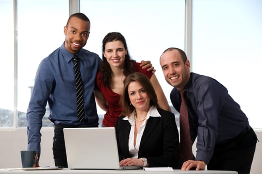 business people at the office as a team