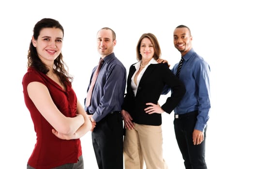business people on an isolated white background