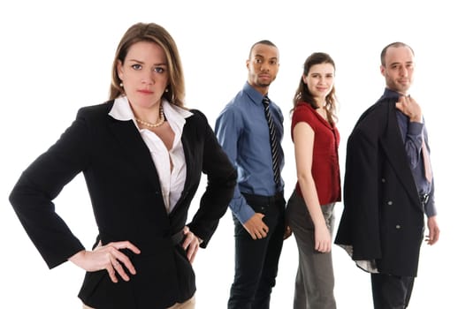 business people on an isolated white background