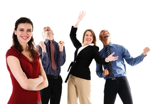 business people on an isolated white background