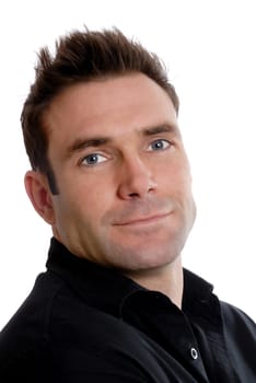 cute man's face on an isolated white background