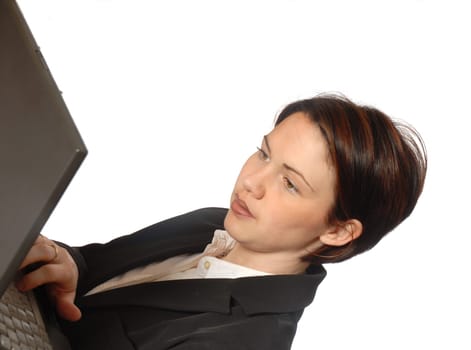 business woman with computer