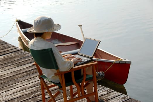 businesswoman with laptop