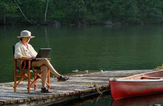 woman on a dock