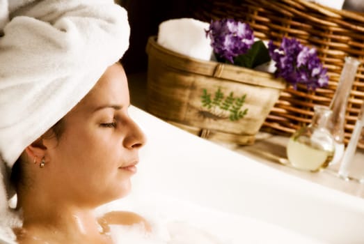 woman getting aromatherapy in a day spa