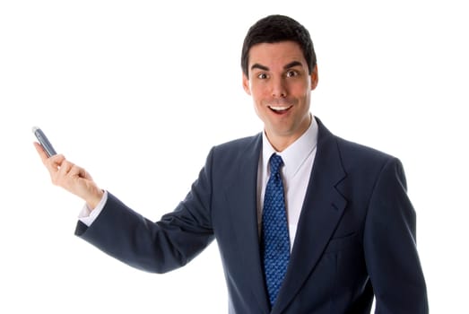man on the phone whos seems surprised by something