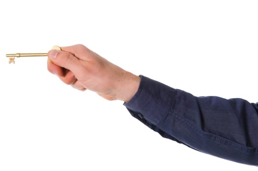 real estate agent with a golden key for client