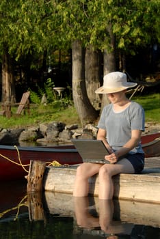 business woman with laptop