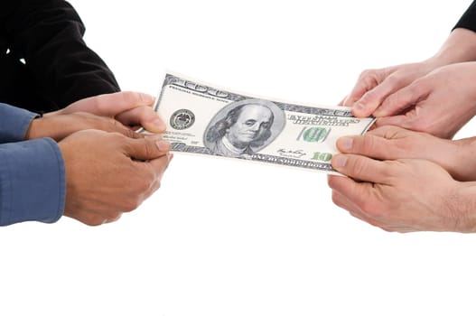 business people fighting over some us money