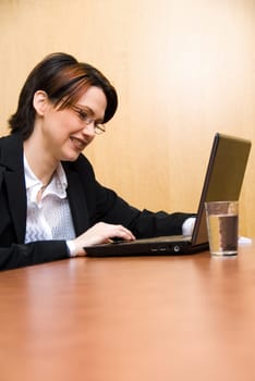 business woman working hard on her laptop