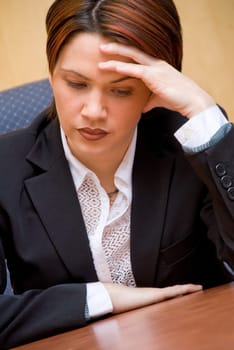 cute woman at wher work not feeling so good