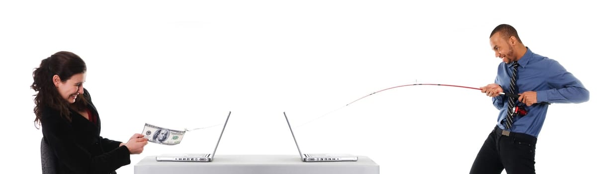 business concept of internet scam with phising