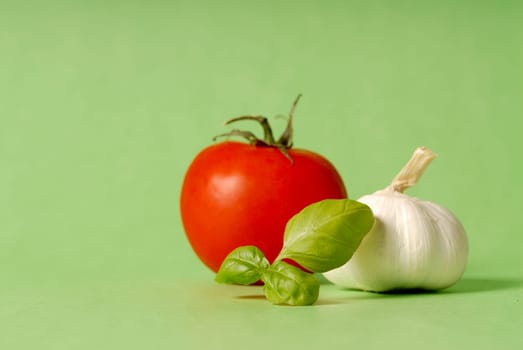 tomato, basil and garlic