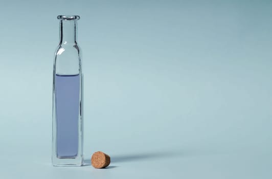 Bottle on blue background