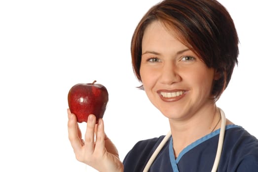 doctor with apple