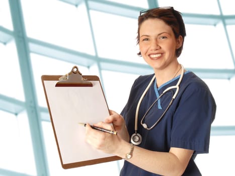 docotr in blue scrubs