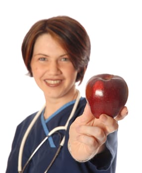 doctor with apple