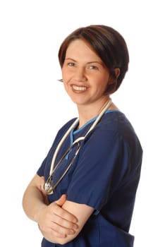 female nurse in blue