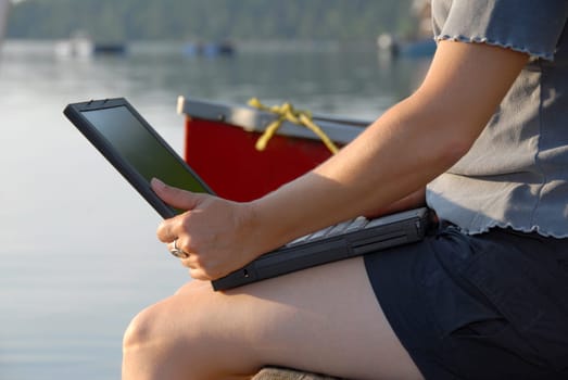 woman with laptop