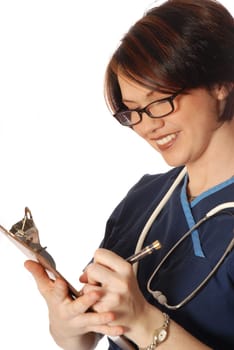 doctor in blue scrubs