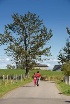 lovers taking a walk