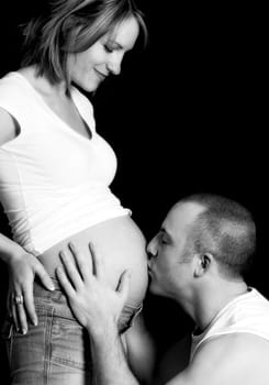 black and white version of the kiss