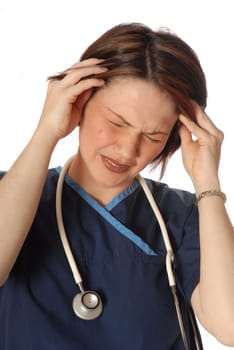 nurse with headache