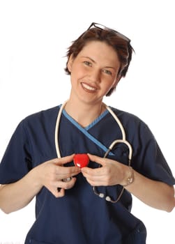 doctor in blue scrubs