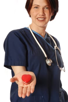doctor in blue scrubs