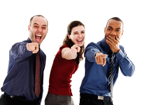 business people on an isolated white background