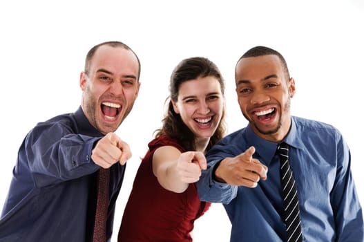 business people on an isolated white background