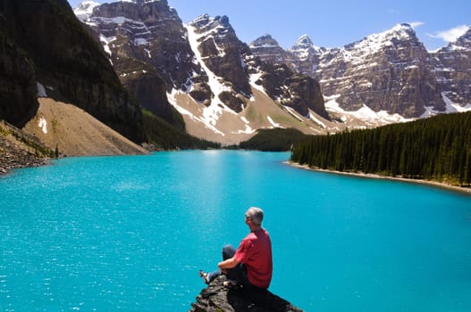 blue lake and some mountain in canada