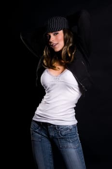 young sensual female sexy model in fashion