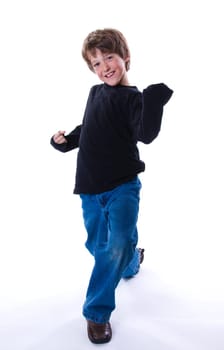 young cute little boy having a good time