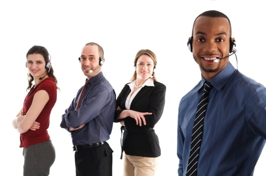 customer service representatives on a white background