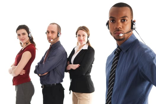 customer service representatives on a white background