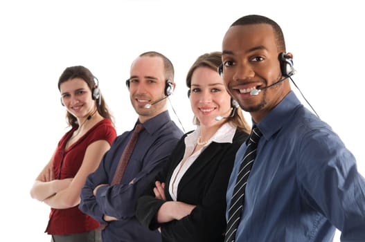 customer service representatives on a white background