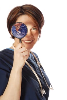 doctor with magnifying glass