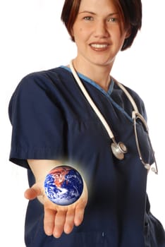 doctor in blue scrubs