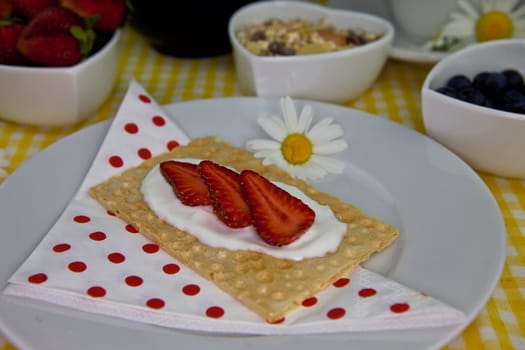 Crispbread with fruit