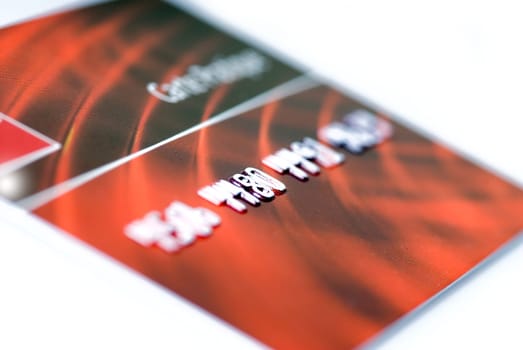 closeup of credit card isolated