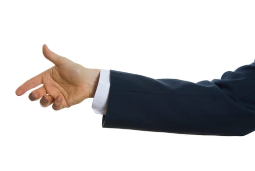 hand shake with only one hand of a businessman