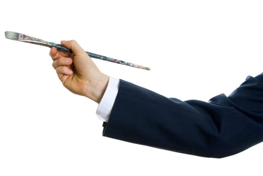 businessman using creativity with paint isoalted
